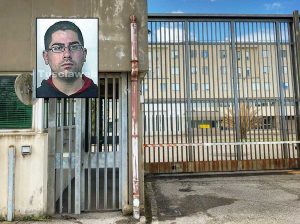 Viterbo - Il carcere di Mammagialla - Nel riquadro: Claudio Tomaino