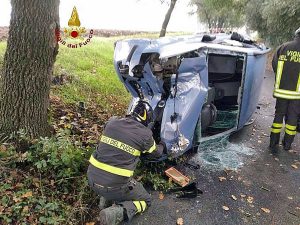 Perugia - Incidente mortale a Marsciano - L'intervento dei vigili del fuoco
