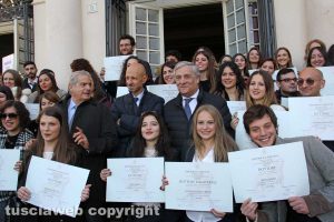 Gli studenti dell'Unitus con Antonio Tajani