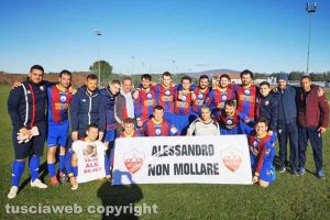 Sport - Calcio - Blera - Lo striscione per Alessandro Perazzoni
