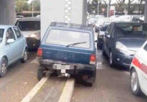 Grosseto - La panda dopo lo schianto - Per gentile concessione del Tirreno e Agenzia fotografica BF
