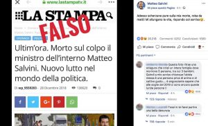La falsa notizia della morte di Matteo Salvini