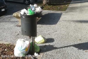 Viterbo - Rifiuti a viale Trento