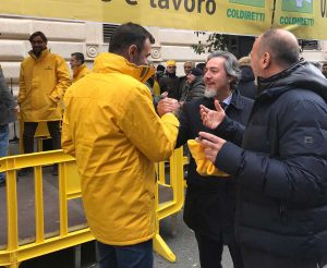 Roma - Francesco Battistoni alla protesta di Coldiretti