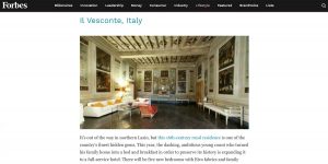 L'hotel "Il vesconte" di Bolsena nella classifica di Forbes