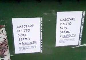 Pordenone - Cartelli shock sui cassonetti
