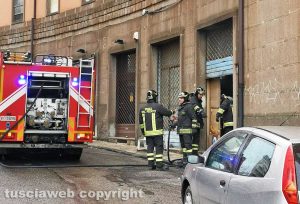 Viterbo - Incendio in via Acerbi