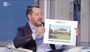Tarquinia - Villa confiscata alla Banda della Magliana - Matteo Salvini a Porta a Porta