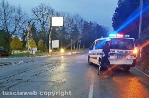 Viterbo - Maltempo - Neve - La polizia locale chiude la Cimina