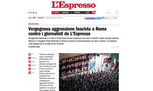 Aggressione fascista ai giornalisti dell'Espresso