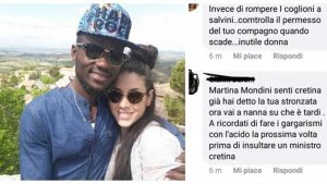 La foto della giovane col fidanzato nigeriano
