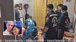 La casa della tragedia in Thailandia - Nel riquadro Stefano Brizioli con la moglie Kusuma Chumnan