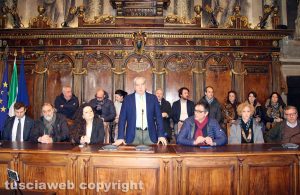 Viterbo - Il sindaco Arena e capigruppo