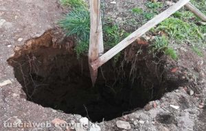 Celleno - Si apre voragine nella strada