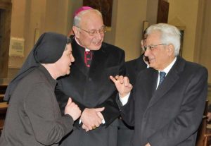 Viterbo - Santa Rosa - Suor Francesca, il vescovo Fumagalli e Sergio Mattarella