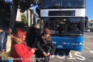 Il pullman Cotral rotto