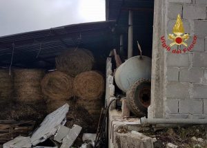 Crollo di un muro ad Alvito