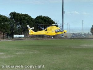 Montefiascone - L'intervento dell'eliambulanza