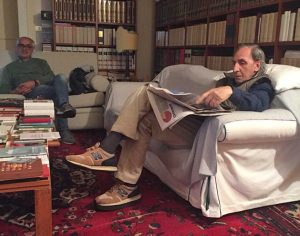 Franco Battiato in compagnia del cantautore Luca Madonia