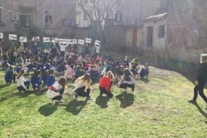 Viterbo - Il flash mob all'istituto Fantappiè