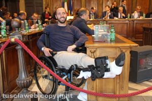 Viterbo - Matteo Achilli (FI) in carrozzella