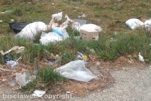 Viterbo - Rifiuti sull'ex pista di atterraggio degli elicotteri