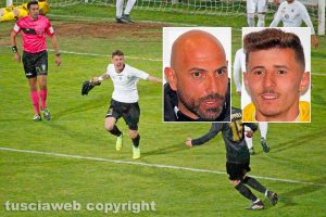 Sport - Calcio - Viterbese - L'esultanza di Molinaro - Nei riquadri: Calabro e Molinaro