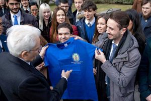 Viterbo - Mattarella e gli studenti dell'Unitus