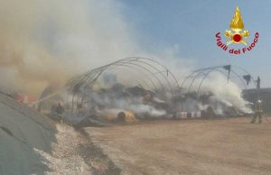 Treviso - L'incendio del capannone agricolo