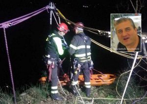 Bomarzo - Cade nel dirupo e muore - Nel riquadro: Nicola Orazi