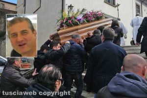 Soriano nel Cimino - I funerali di Nicola Orazi - Nel riquadro: Nicola Orazi
