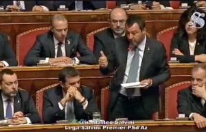 Caso Diciotti - Il ministro Salvini interviene al Senato