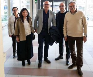 Mauro Rotelli, Chiara Colosimo e Alberto Riglietti in visita all'ospedale di Tarquinia