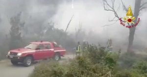 Genova - Incendio sulle alture di Cogoleto