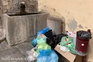 Viterbo - Spazzatura al lavatoio di via dei Giardini