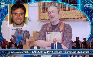 Giacomo Malaspina su Rai3 - Nel riquadro Alessandro Di Battista