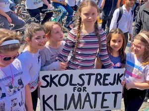 Roma - Greta Thunberg sul palco