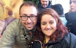 Miriam Vitangeli con il ministro pentastellato Bonafede