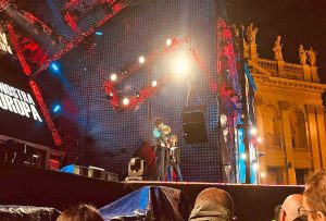 Roma - Ilaria Cucchi sul palco del concertone