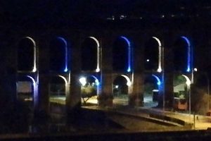 Nepi - L'acquedotto illuminato di biancoceleste