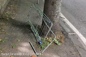 Viterbo - Stendino abbandonato in via Monte Cervino