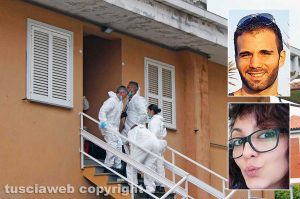 Giallo di Ronciglione - Terzo sopralluogo dei Ris - Nei riquadri: Andrea Landolfi e Maria Sestina Arcuri