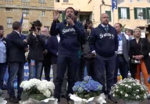 Sanremo - Comizio elettorale di Matteo Salvini