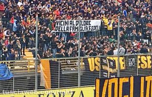 Omicidio Norveo Fedeli - Lo striscione della Viterbese