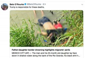 Padre e madre muoiono annegati - Il tweet di OʼRourke