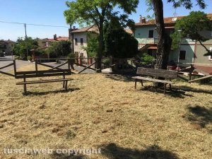 Tagliata l’erba nel parco giochi di Tobia