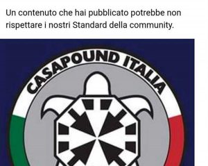 Il post pubblicato sulla pagina Facebook Casapound Italia Viterbo
