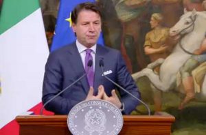 Roma - Conferenza stampa di Giuseppe Conte
