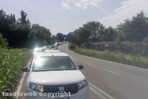 Viterbo - Traffico bloccato sulla Martana