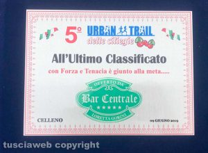 Sport - Corsa - Il riconoscimento a Carlo Cipolloni